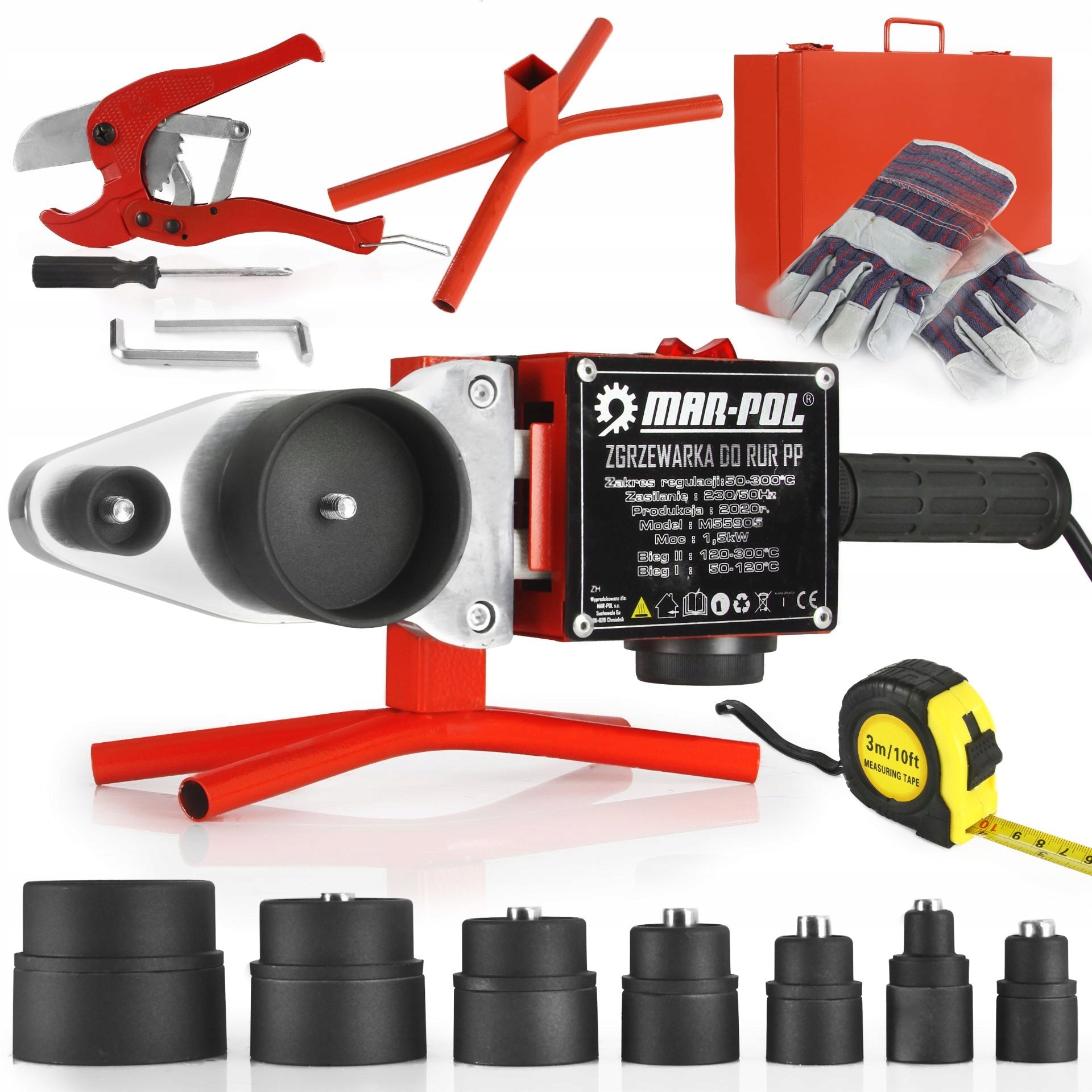 2700W PVC PP WELDING MACHINE + 7PCS 16-63MM DIES FOR FITTINGS PIPES