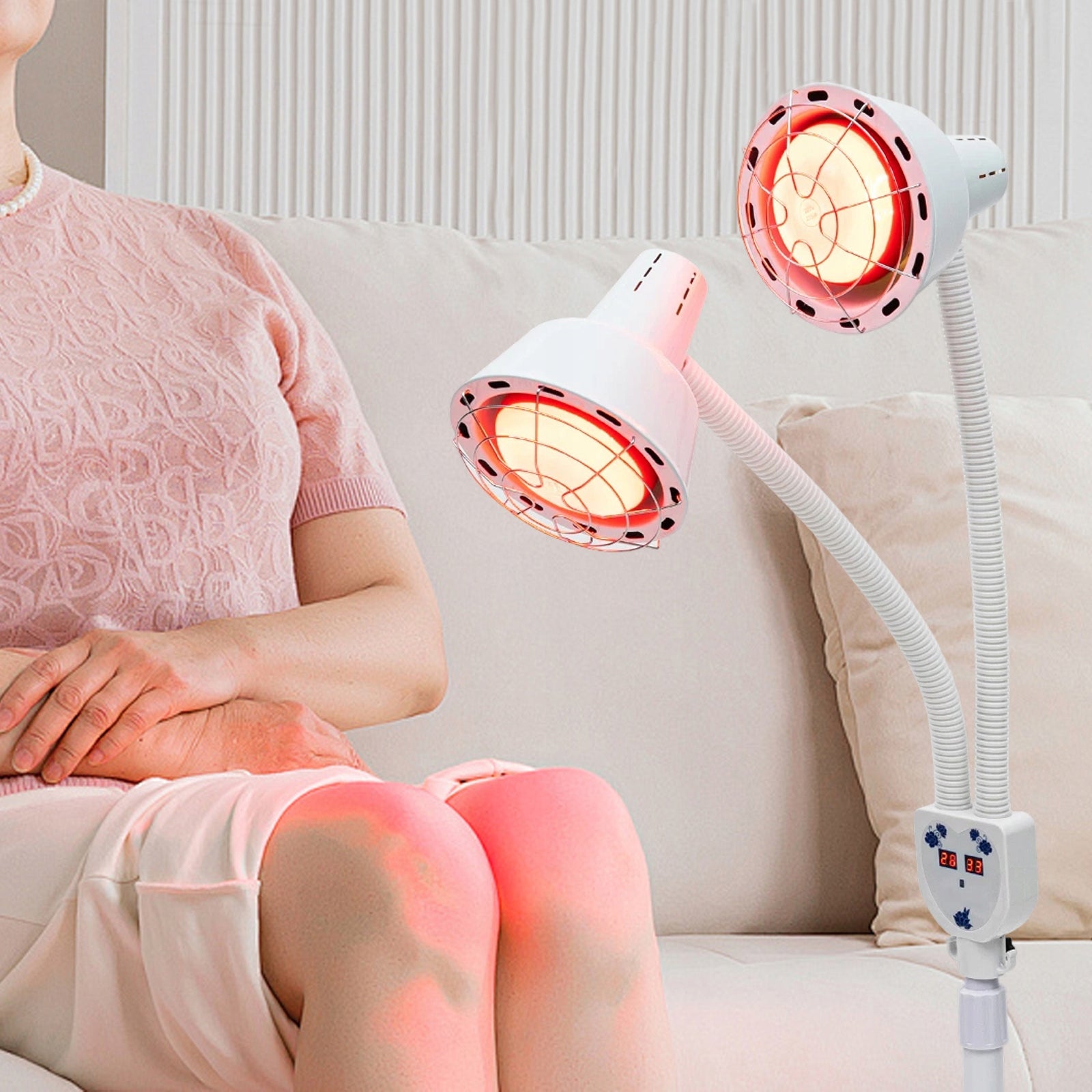 275W TWO-HEADED REMOTE CONTROL INFRARED HEAT LAMP Packaging status original