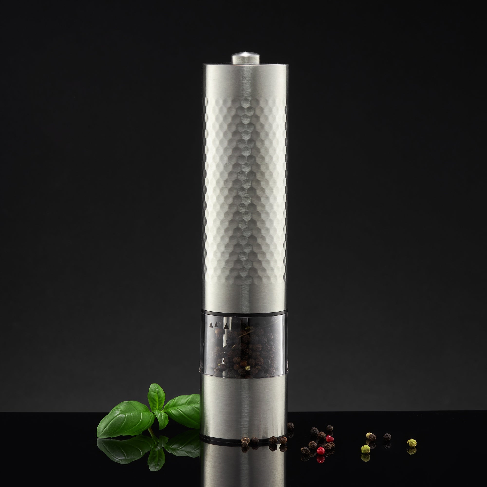 29233 Electric pepper and salt grinder 19 cm Bubble silver AMBITION Brand Ambition