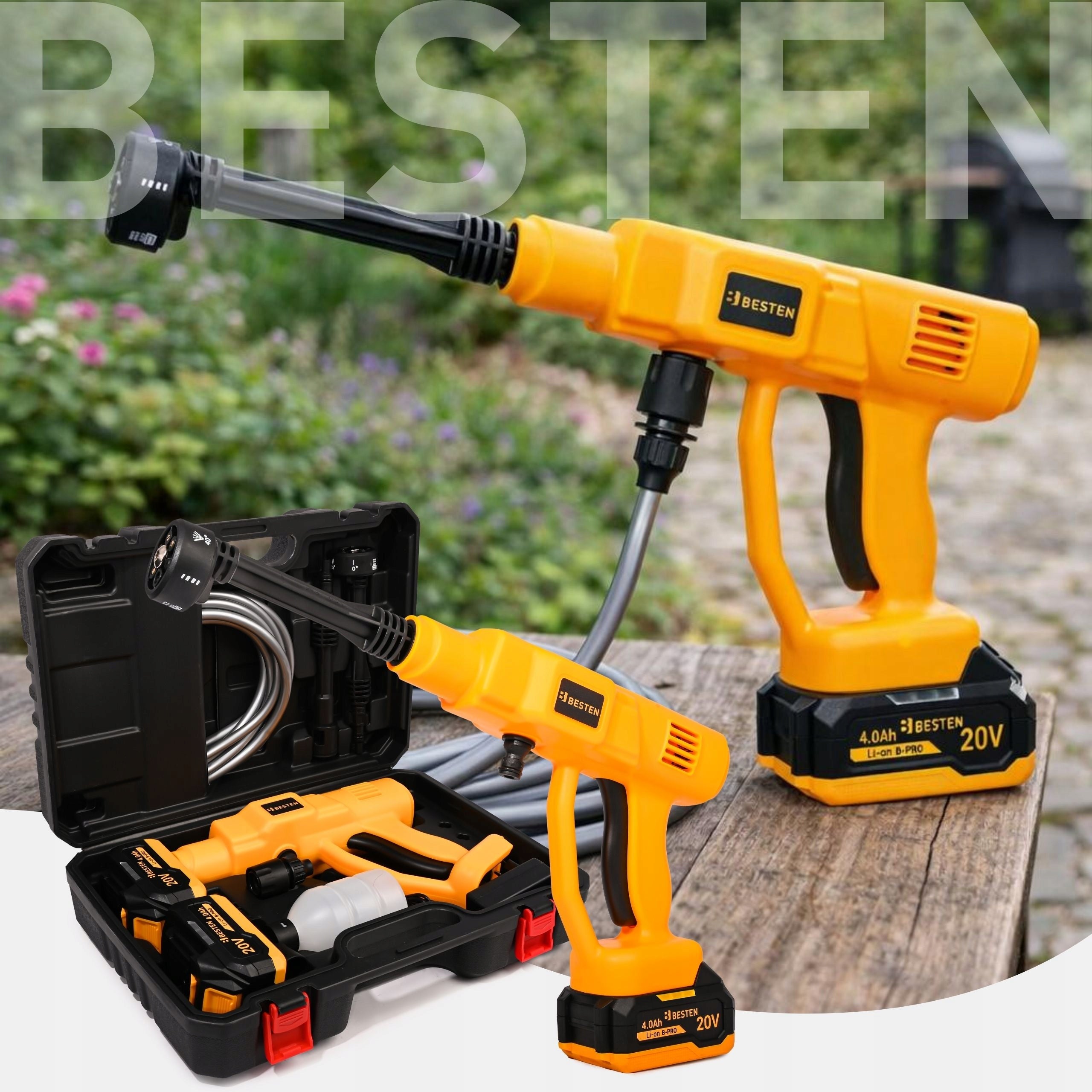 2Aku 4Ah Cordless Pressure Washer Multifunction Nozzle Wireless Manufacturer code BE0002896
