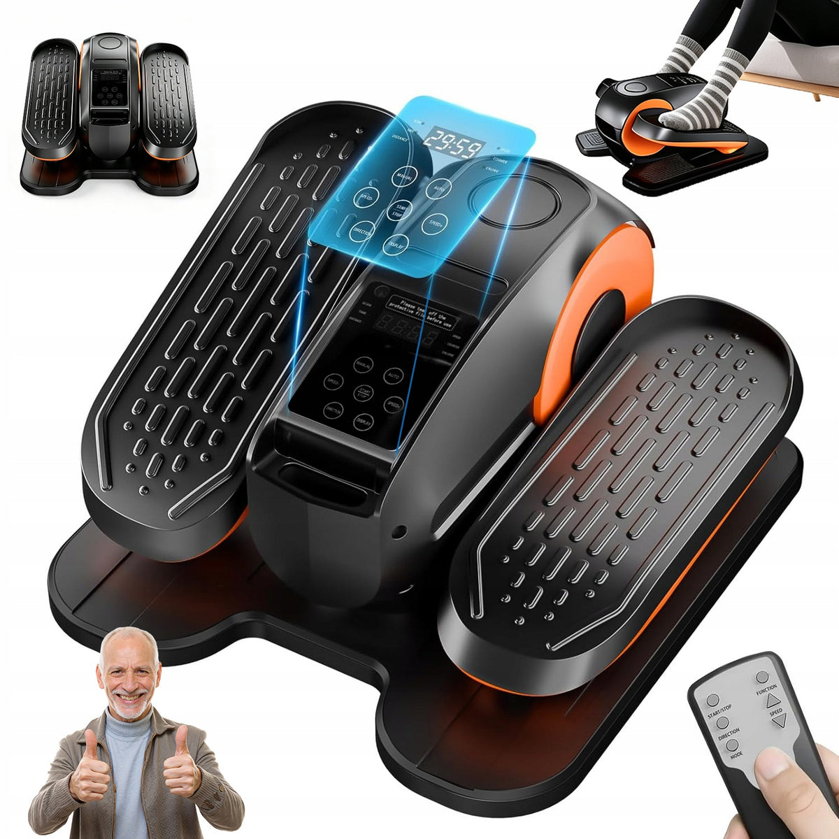 2IN1 12 GEAR DESK ELLIPTICAL WITH AUTO AND MANUAL MODE FOR SENIORS