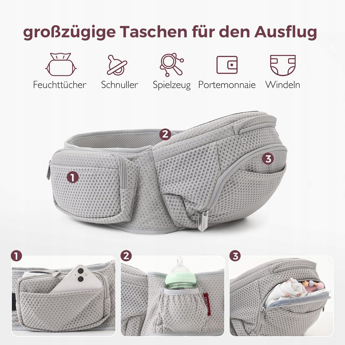 2IN1 BABY CARRIER UP TO 20 KG WITH HIP PILLOW Brand no brand