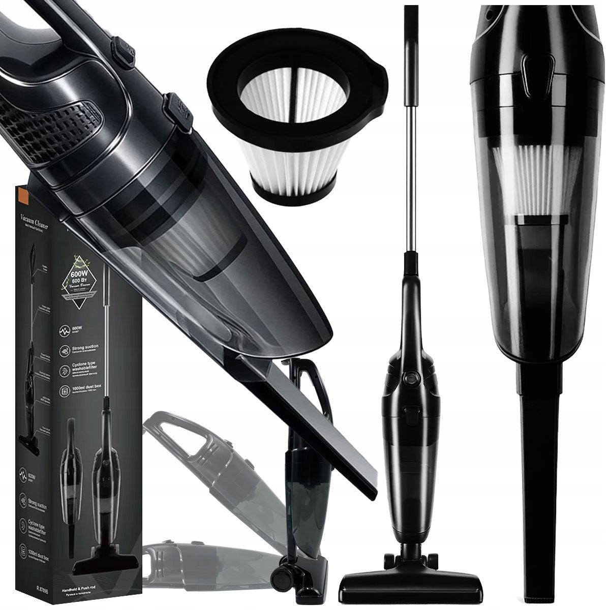 2IN1 BAGLESS NETWORK UPRIGHT VACUUM CLEANER HANDHELD STRONG LIGHTWEIGHT HEPA H13 600W Manufacturer code VC-8709