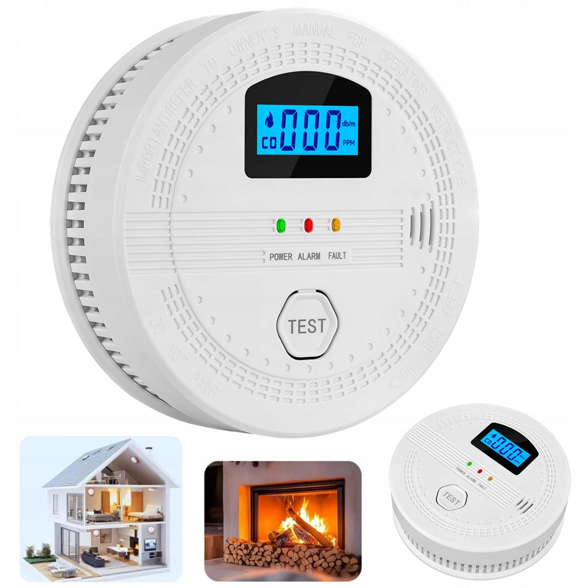 2IN1 CARBON MONOXIDE DETECTOR WIRELESS CERTIFIED