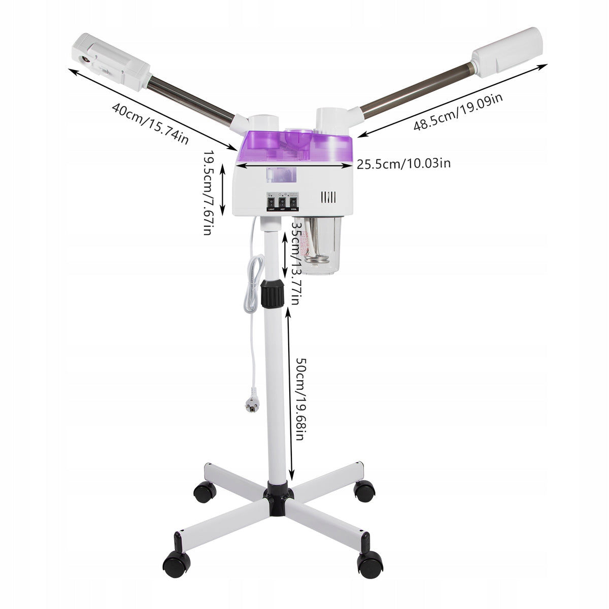 2IN1 COSMETIC VAPOSON ON A TRIPOD 800W Product weight with unit packaging 5 kg