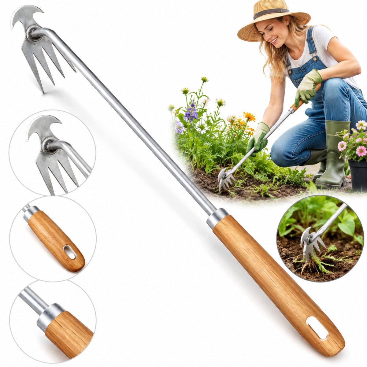 2IN1 CUTTER RIPPER FOR WEED REMOVAL OF MILK ROOTS EFFECTIVE 4-TOOTH