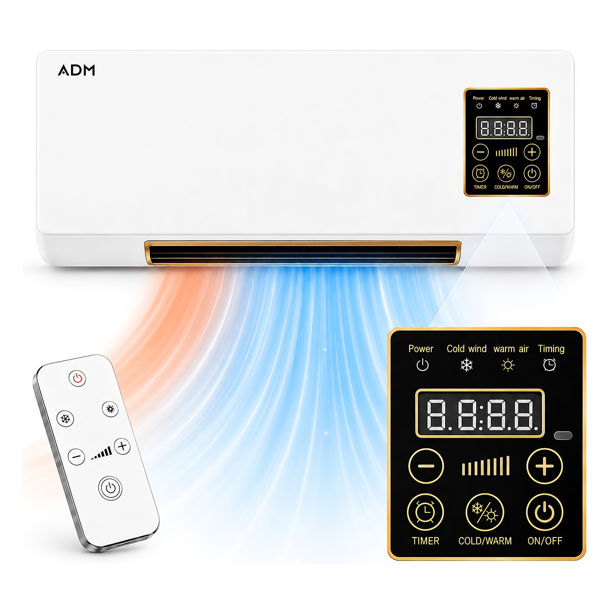 2IN1 FAN WALL AIR CURTAIN + REMOTE CONTROL AIR BLOWER