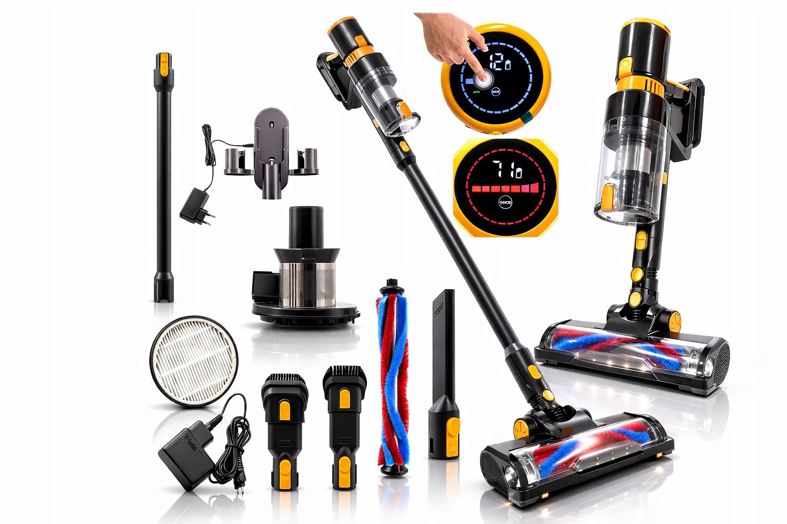 2IN1 MD CYCLONE UPRIGHT VACUUM CLEANER 25,9V RIWALL CARPETTO-ROYA Packaging status original