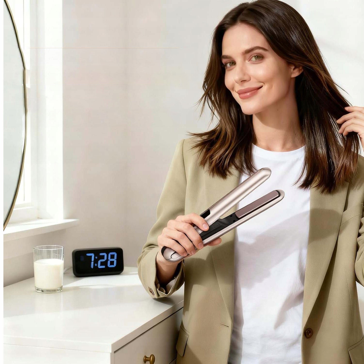 2IN1 PORTABLE HAIR STRAIGHTENER WITH IONIZATION 3 ADJUSTABLE TEMPERATURES Model PROSTOWNICA DO WŁOSÓW BEZPRZEWODOWA