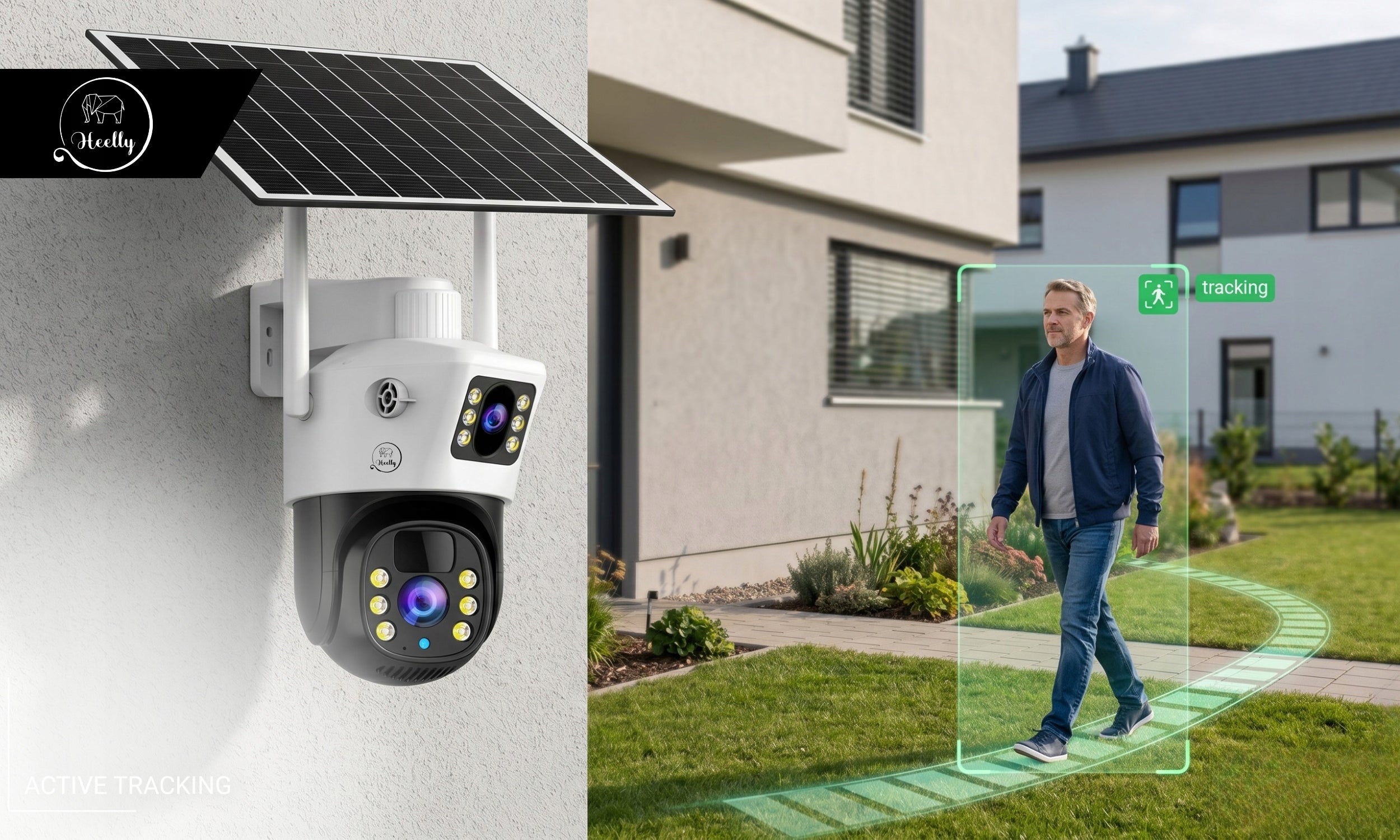 2IN1 WIFI 2X4MP OUTDOOR ROTATING WIRELESS DUAL SOLAR CAMERA Manufacturer code KAMERA ZEWNĘTRZNA PANEL SOLARNY WIFI ALARM v2
