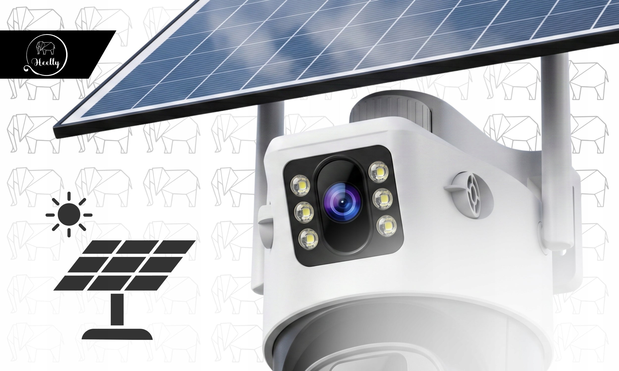 2IN1 WIFI 2X4MP OUTDOOR ROTATING WIRELESS DUAL SOLAR CAMERA Packaging status original