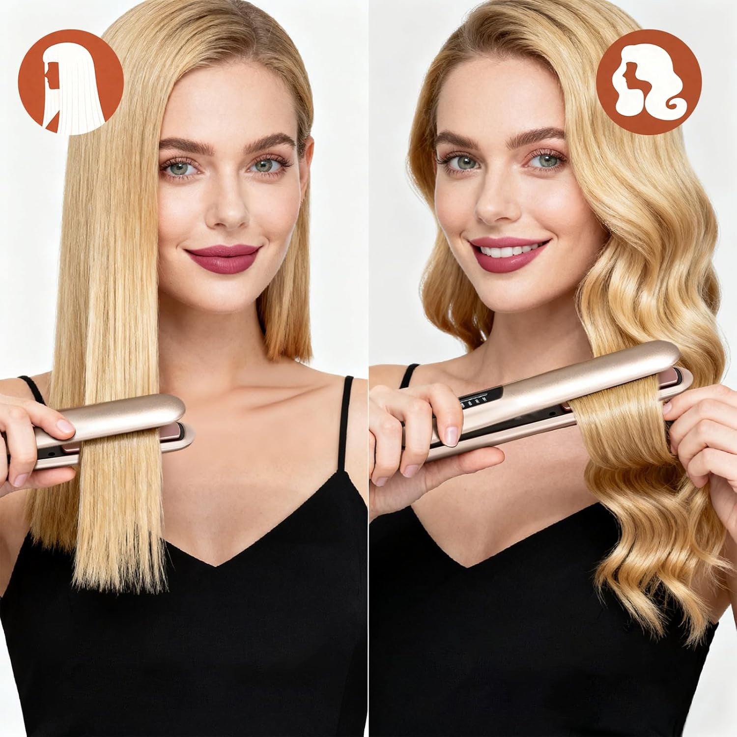 2IN1 WIRELESS CURLING AND STRAIGHTENING STRAIGHTENER, PORTABLE STRAIGHTENER Manufacturer code Sweety