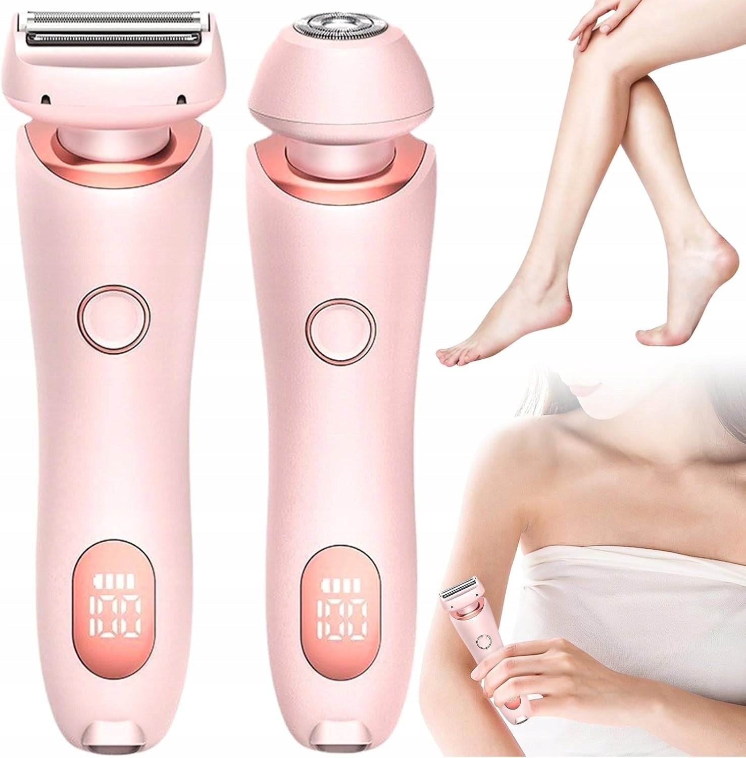 2IN1 WOMEN'S SHAVER FOR SHAVING PUBIC HAIR COLOR PINK PAINLESS Model OOOSPWEVKK