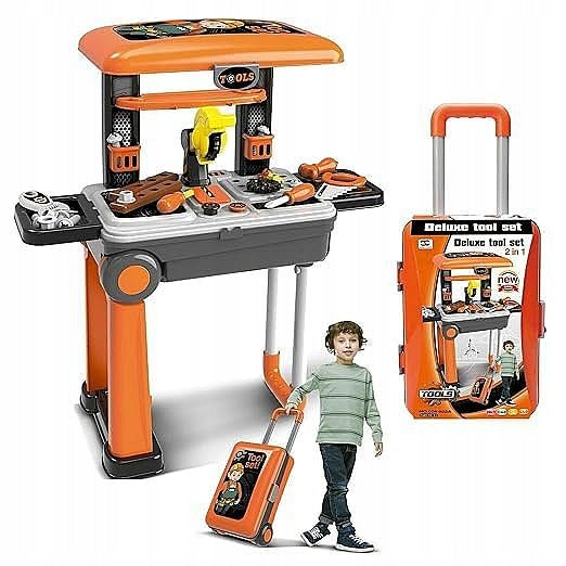 2IN1 WORKSHOP DIY KIT SUITCASE TROLLEY ON WHEELS 27 elements
