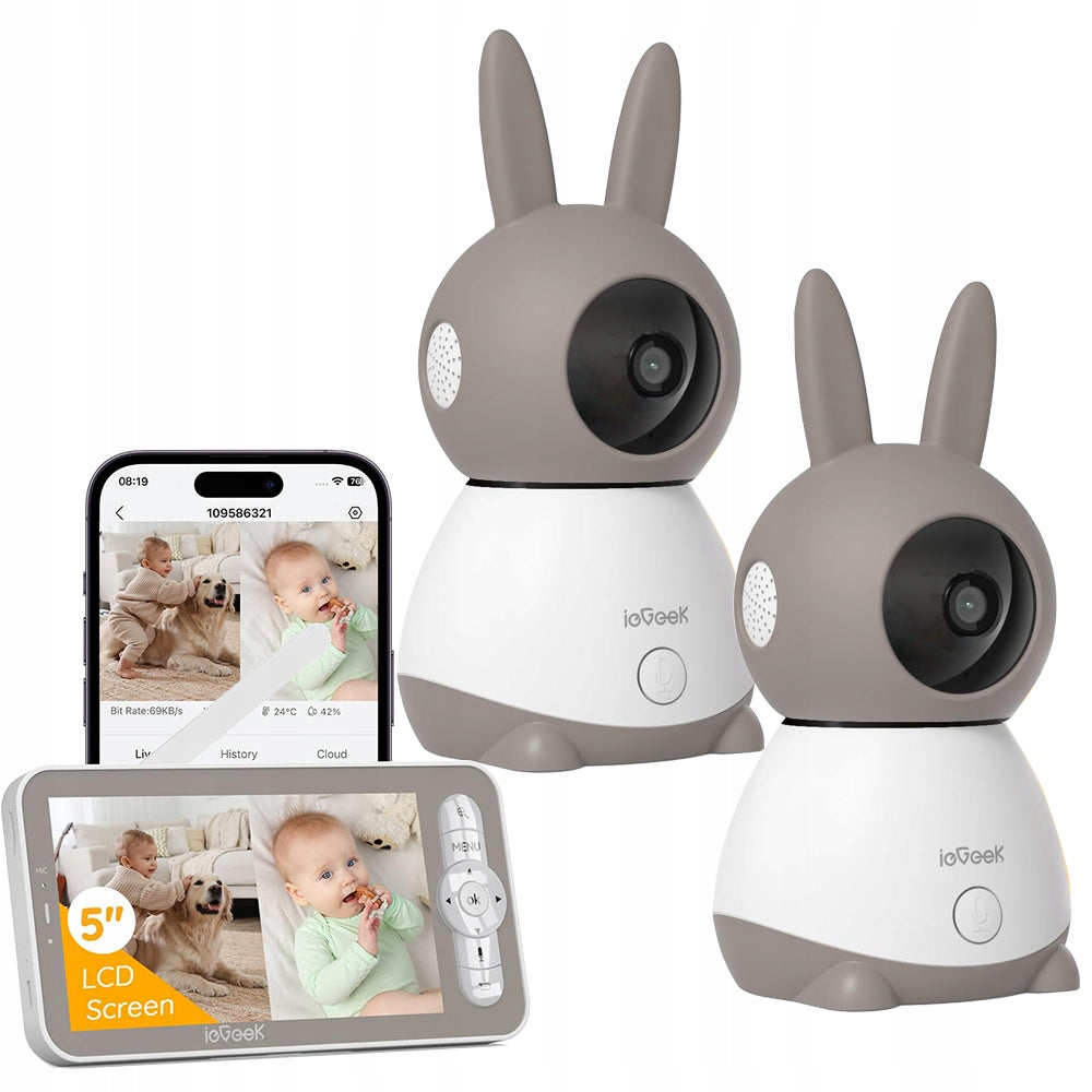 2K NANNY ELECTRONIC CAMERA 2 CAMERA Automatic Tracking Recording Manufacturer code 3MPx 4×ZOOM z APP aplikacji
