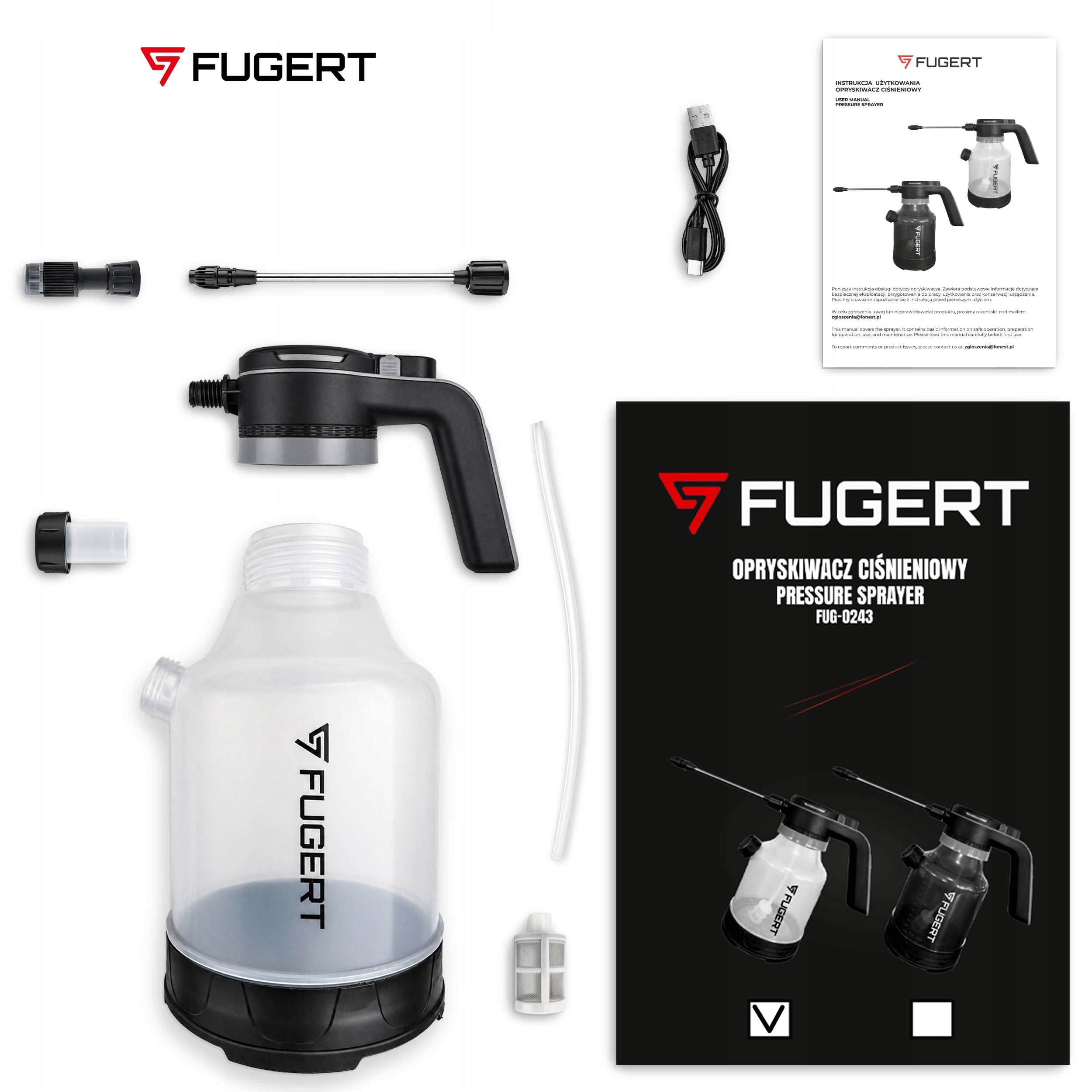 2L CORDLESS GARDEN PRESSURE SPRAYER WITH MEASURING CUP FOR PREPARATIONS Packaging status original