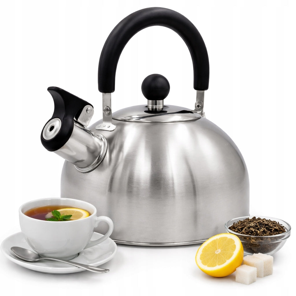 2L STEEL KETTLE WITH WHISTLE FOR INDUCTION GAS ELECTRIC CERAMICS GREY