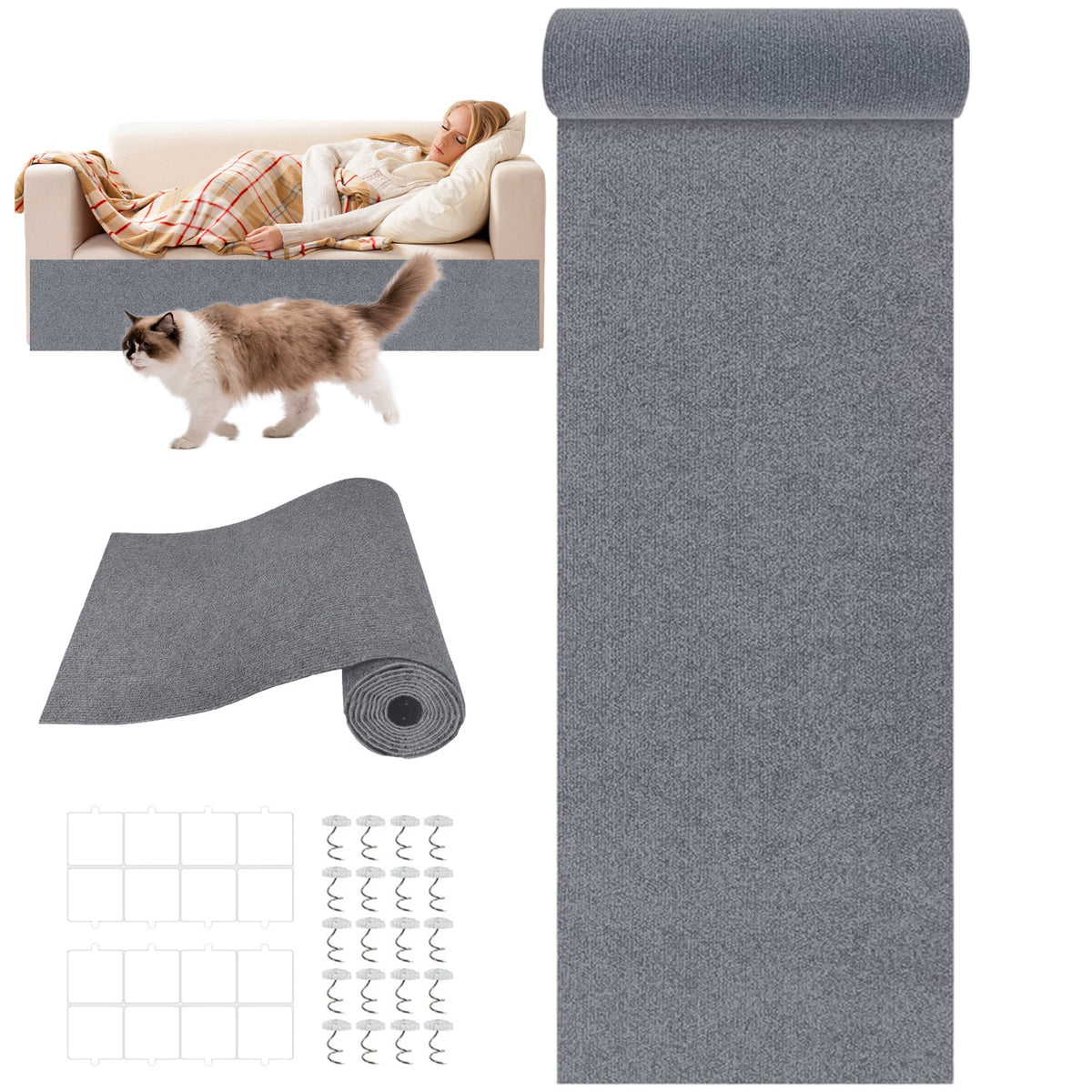 2PCS CAT SCRATCHING MAT FLEXIBLE CUTTING CAPABILITY 100X40CM FOR SOFA