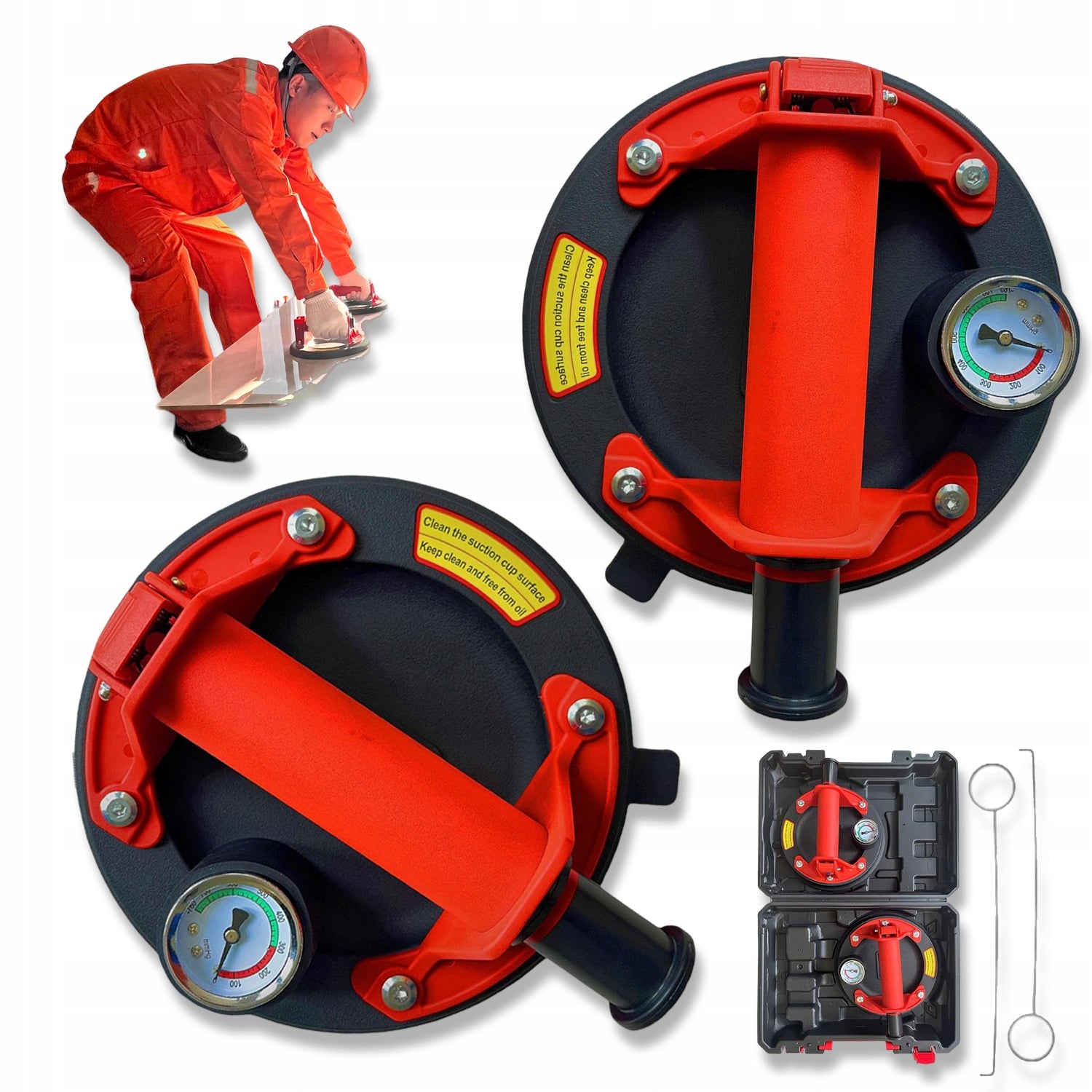 2PCS EFFICIENT VACUUM SUCTION CUP 8'' 200KG FOR TRANSPORTING LAMINATE PANELS
