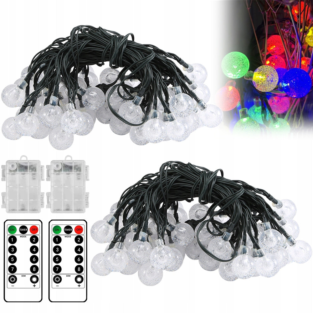 2PCS GARDEN GARLAND LIGHT 9M LED GARDEN LIGHTS WATERPROOF + 60X