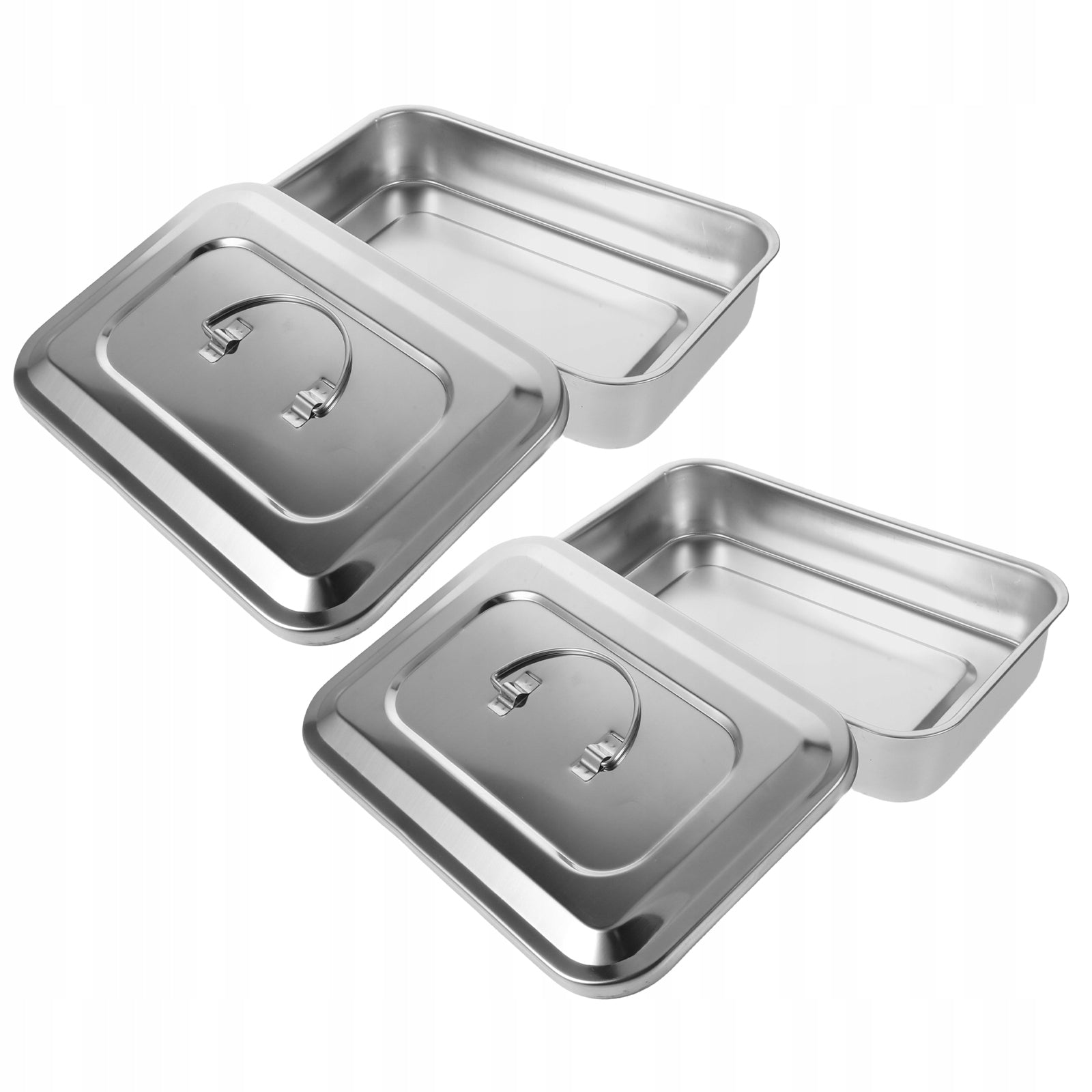 2PCS METAL NAIL ART TOOL STERILIZER CONTAINER FOR PROFESSIONAL USE