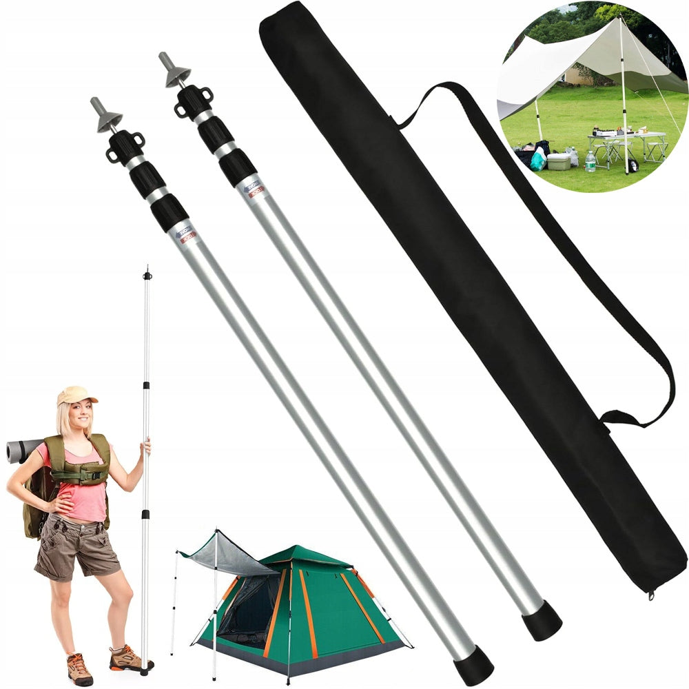 2PCS TENT POSTS TELESCOPIC POST WITH ALUMINUM LOCKING MECHANISM