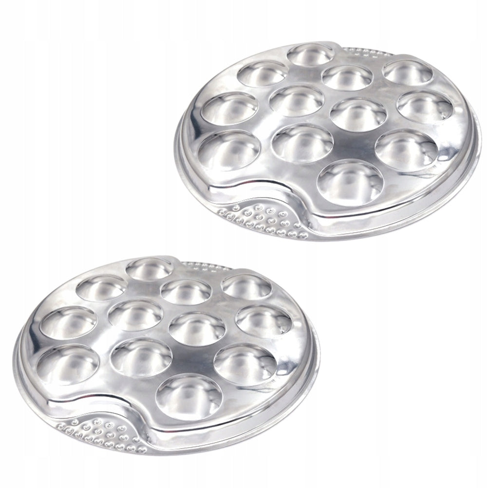 2SZT PODAJNIK DO ŚLIMAKÓW ZE STALI 12 MIEJSC NA MUSZLE Dominant color silver