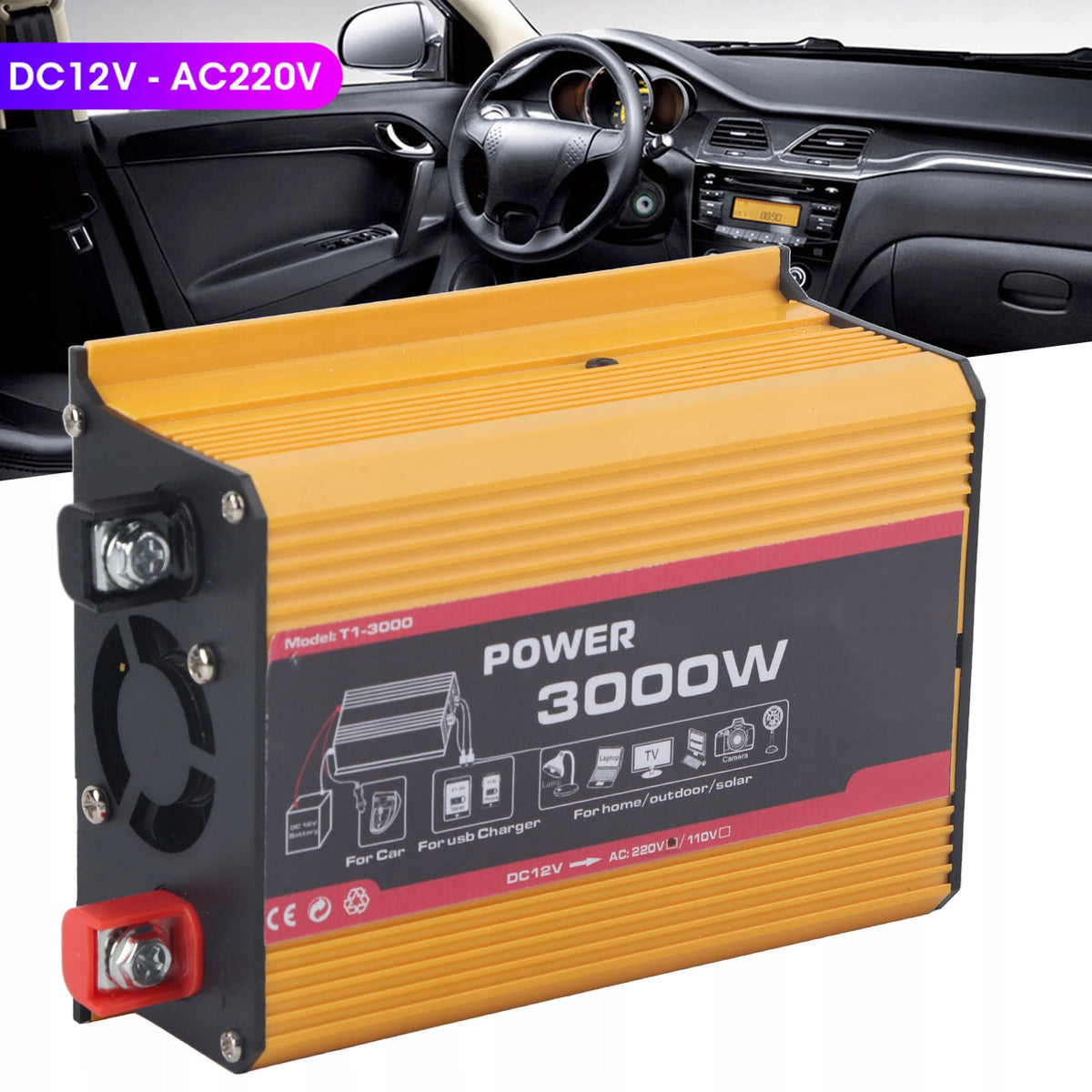 2USB DC12V-AC220V 3000W CAR CONVERTER Brand no brand