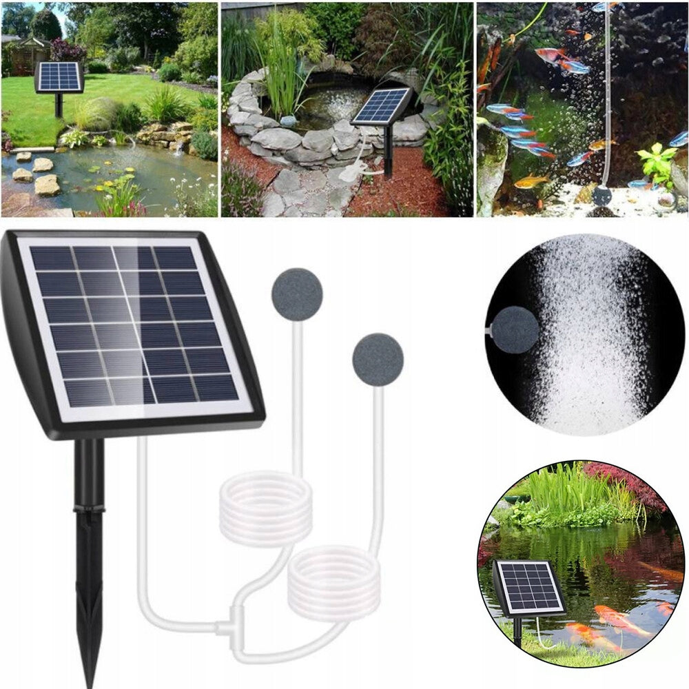 2W SOLAR OXYGEN PUMP POND AERATOR WITH HOSE SOLAR PANEL