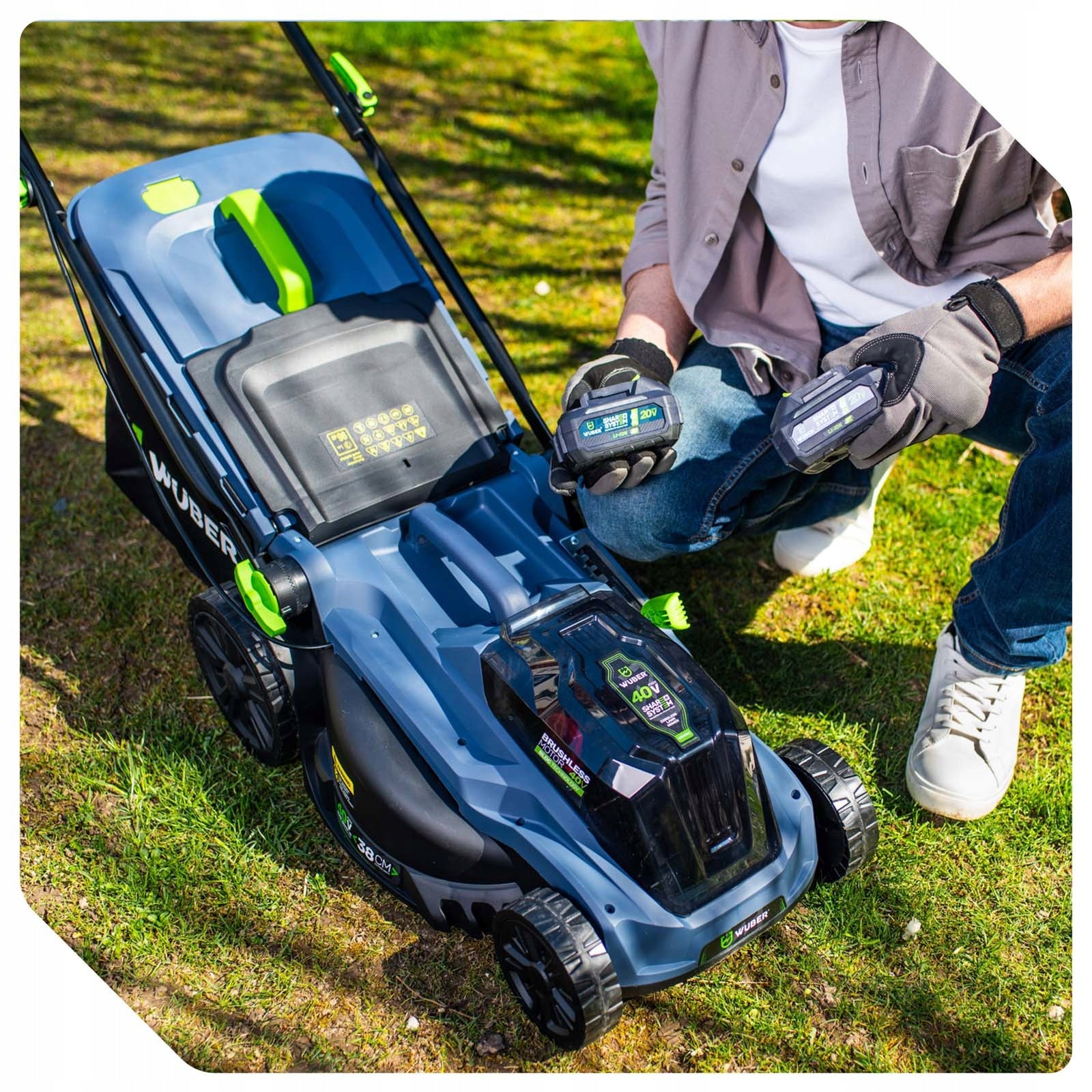 2X AKU 6 AH CORDLESS BRUSHLESS LAWN MOWER SOLID WUBER Series W04802 KOSIARKI AKUMULATOROWE DO TRAWY