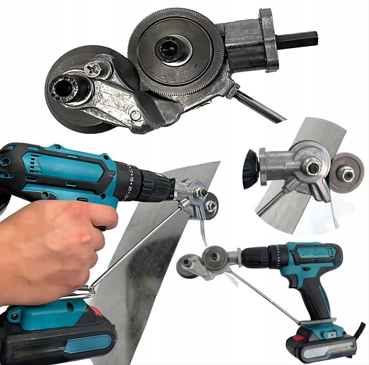 2X ATTACHMENT FOR ELECTRIC DRILL TOOL FOR CUTTING SHEET METAL K10 Brand Kraft&Dele