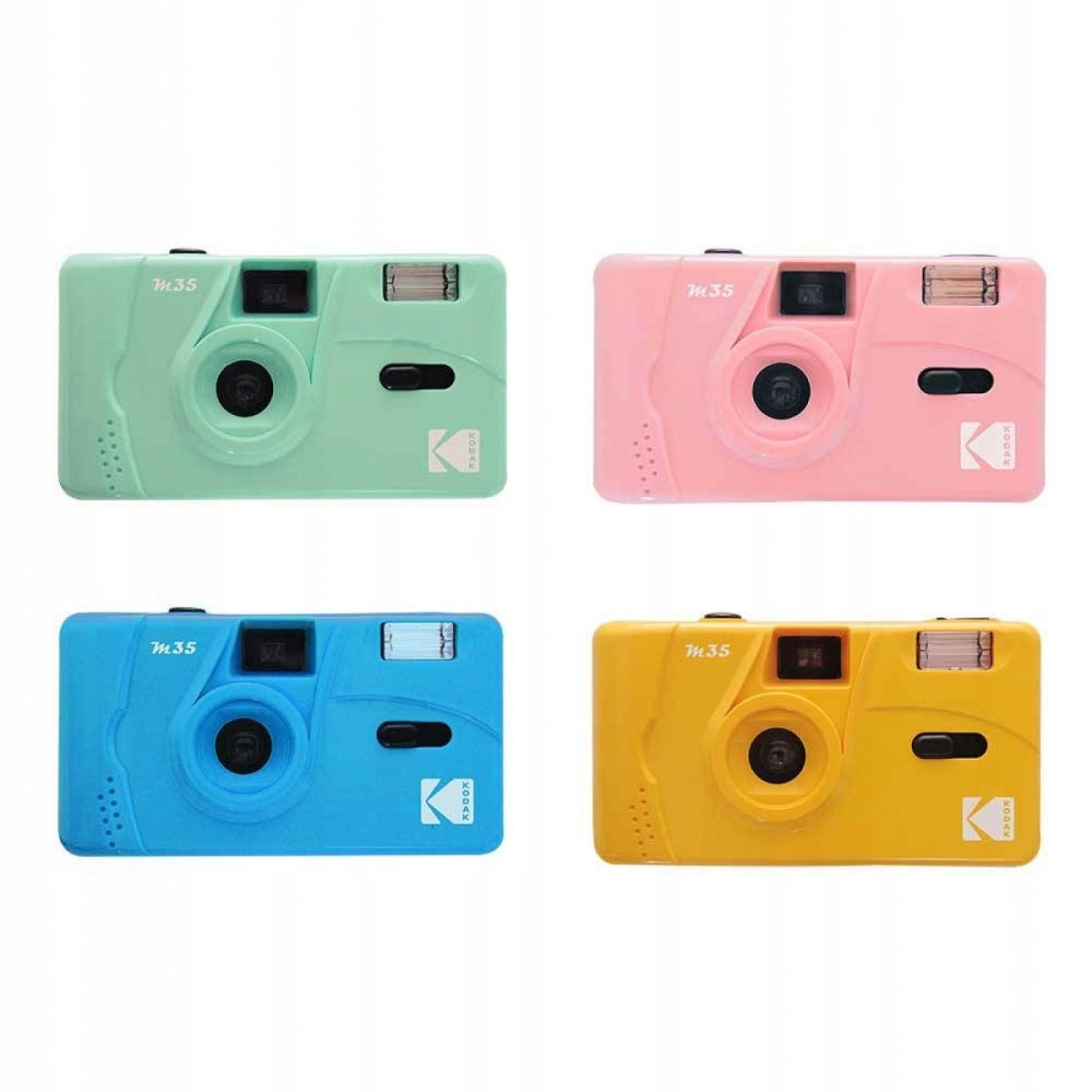 2X Analog camera Kodak M35 on film- yellow Brand Kodak