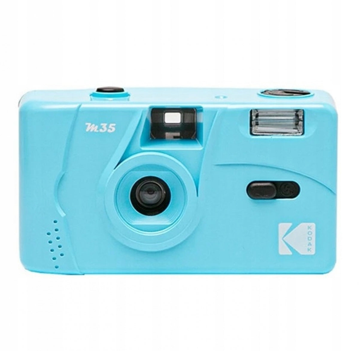 2X Analog camera Kodak M35 with flash on film- blue