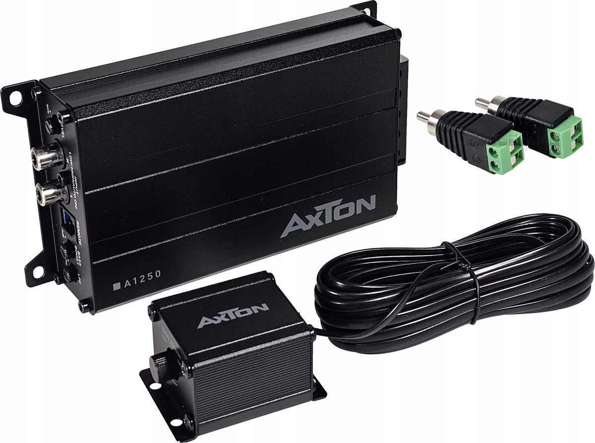 2X Axton A1250 - MINI car amplifier - 1-channel MONO with remote control Brand Axton