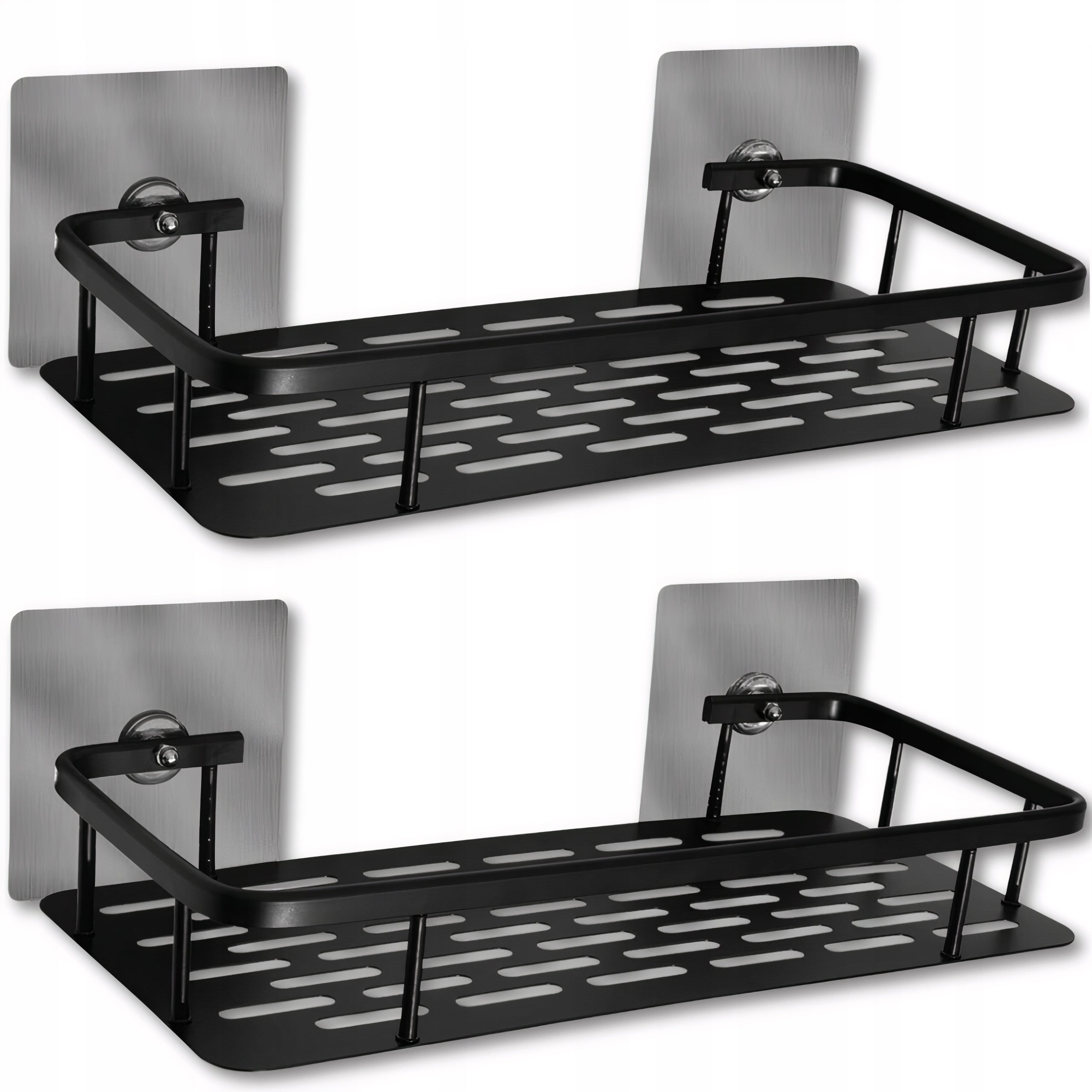 2X BATHROOM SHELF HANGING SHOWER FOR BATHROOM STRONG BLACK LOFT