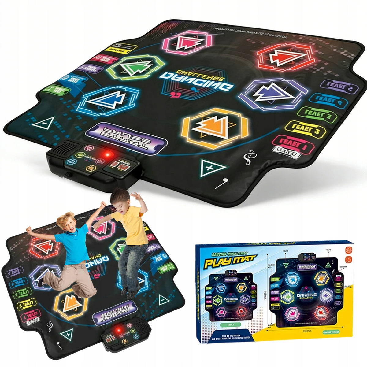 2X BLUETOOTH DANCE MAT 5 SPEED MODES 6 LED PORTABLE FOR KIDS