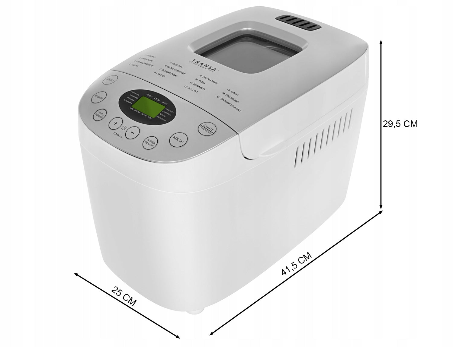 2X Bread Maker 15 PROGRAMS 2 STIRRERS SmartBake 850W MENU Dominant color white