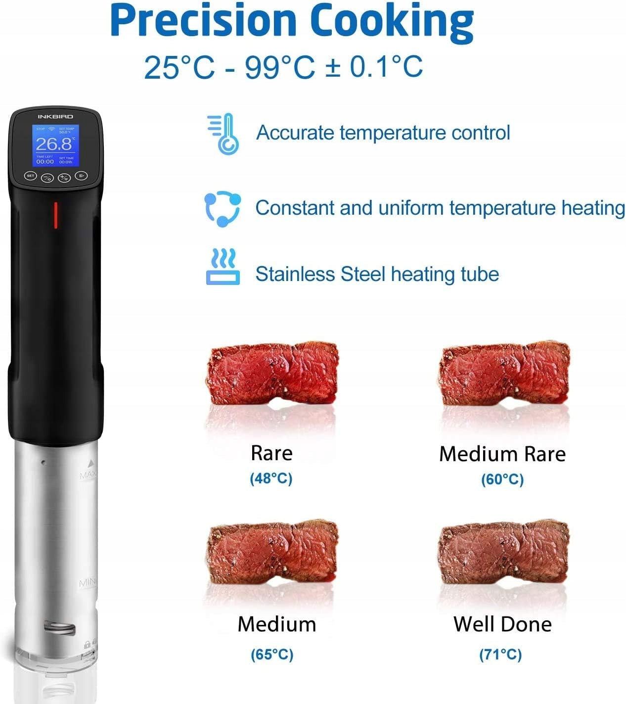 2X CIRCULATOR SOUS VIDE 1000W WIFI THERMOSTAT 25-99°C TIMER LCD Model 5906570907808