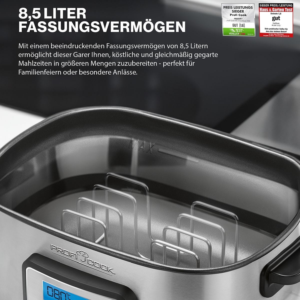 2X COMBINED SOUS VIDE AND SLOW COOKER 8,5L LCD TIMER 72H 45–90°C 520W Model 5906570923266