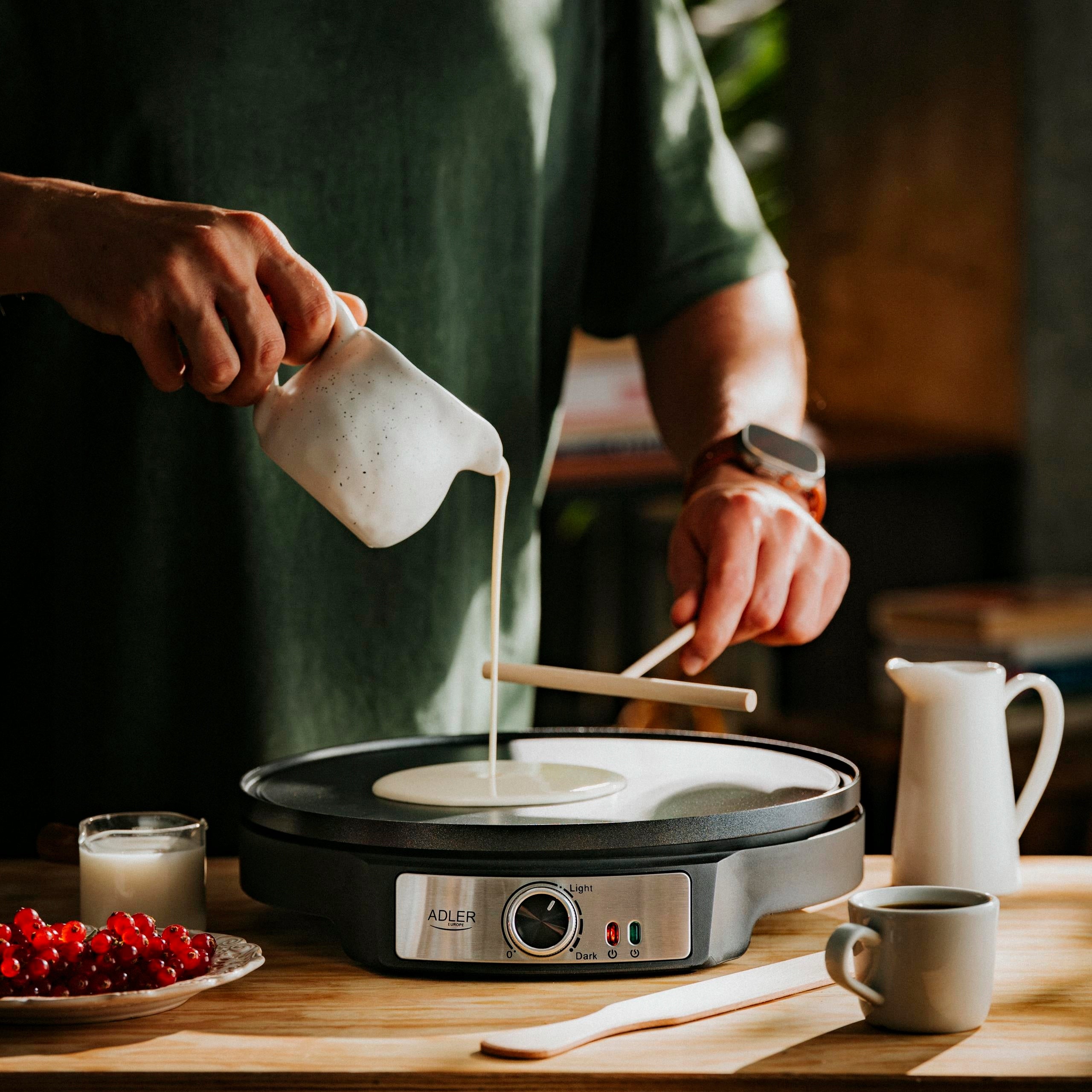 2X DOUBLE-SIDED PANCAKE MAKER 2in1 XXXL 30cm Pancakes Pancake Tortilla Thermost Power rating 1600 W