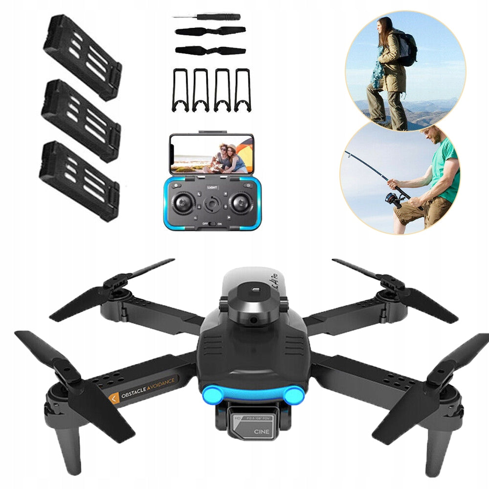 2X DRONE PRO WiFi CASE 2 HD LED CAMERAS 3 BATTERIES 1800mAh XXL SET