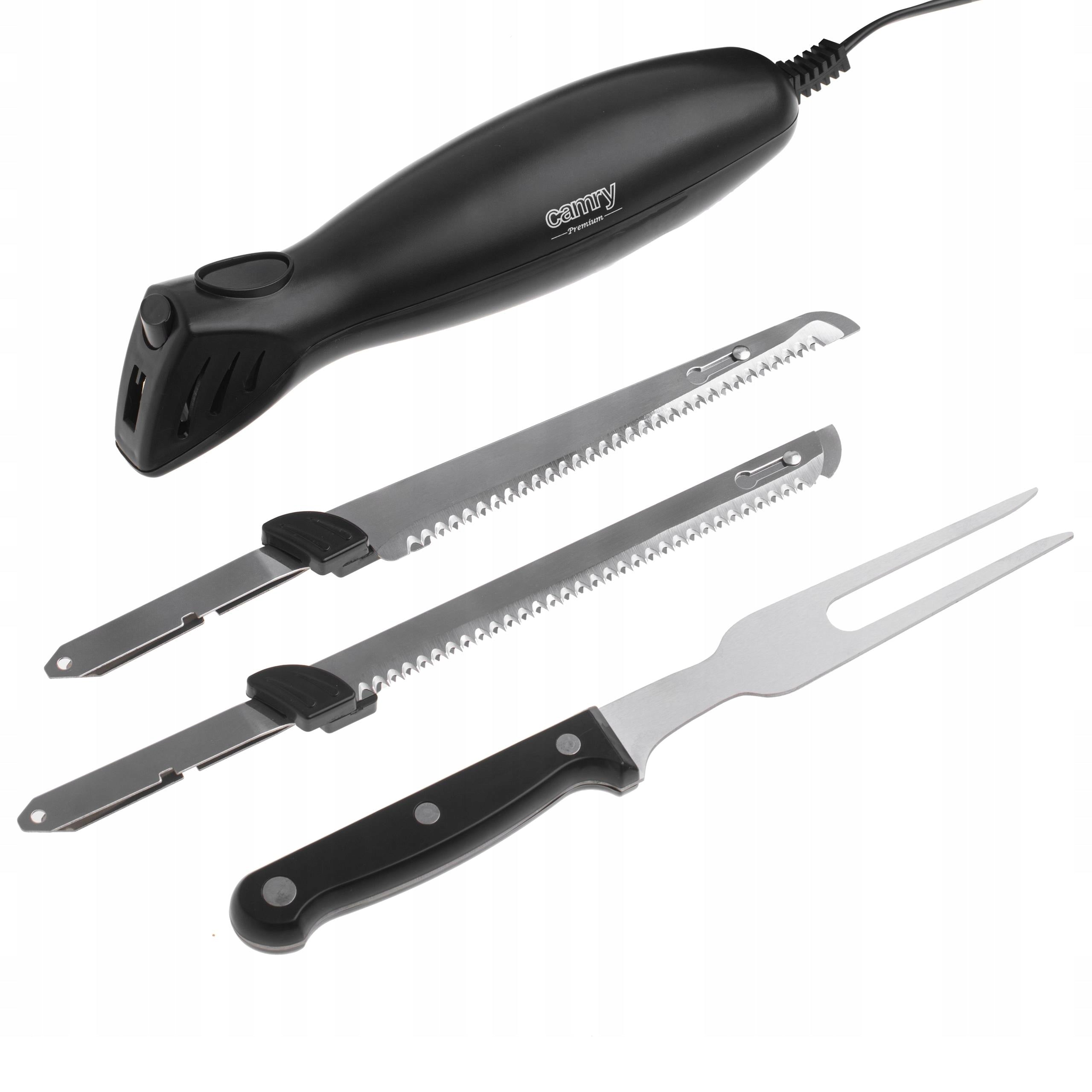 2X ELECTRIC STEEL KNIFE 2 sets of 200W knives for meat frozen food universal Dominant color black