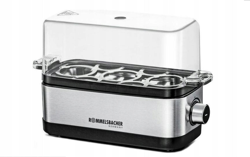 2X Egg cooker for 3 eggs Rommelsbacher ER 300 silver Dominant color silver/gray