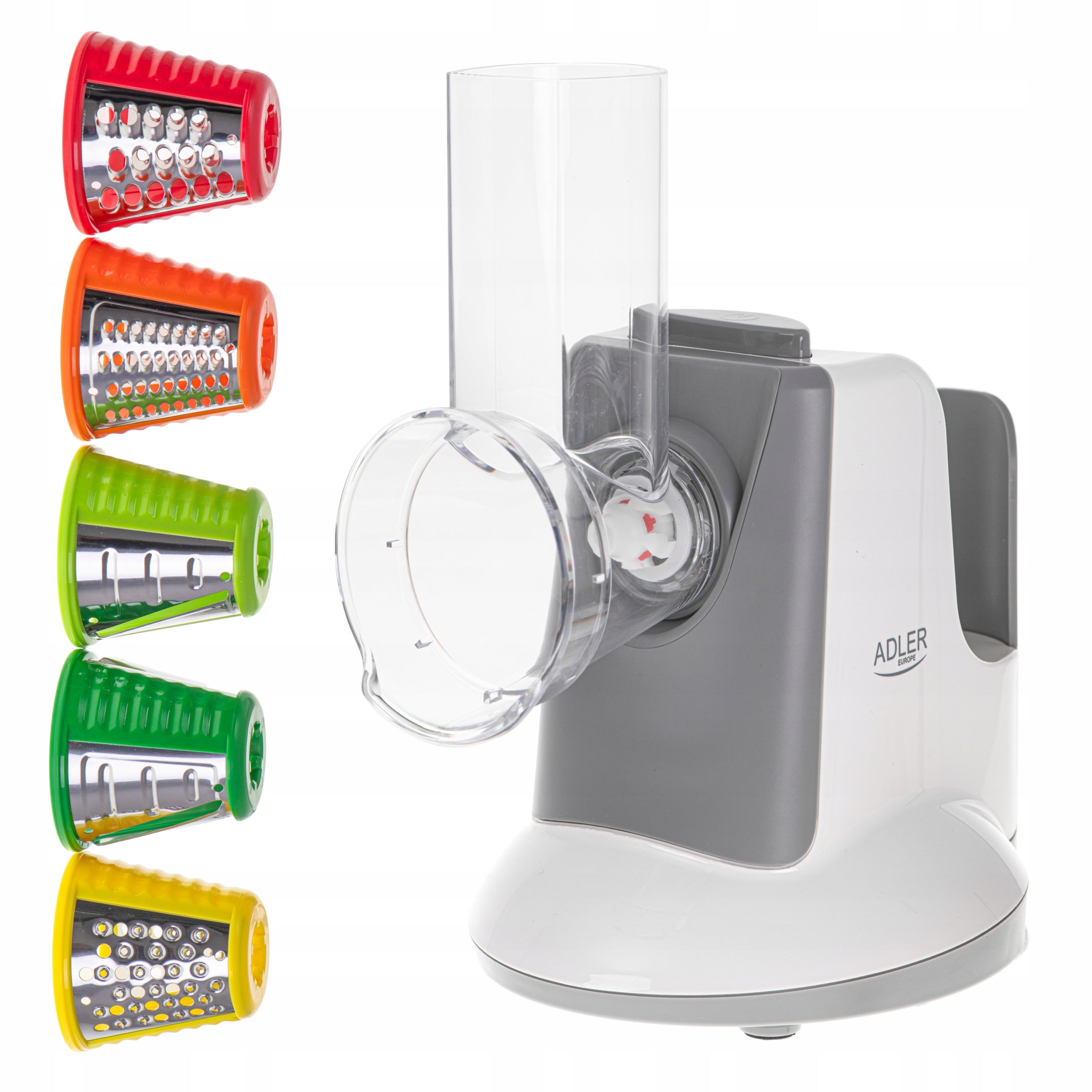 2X Electric Vegetable Grater Shredder 5 Tips Puree 15 Dominant color silver/gray