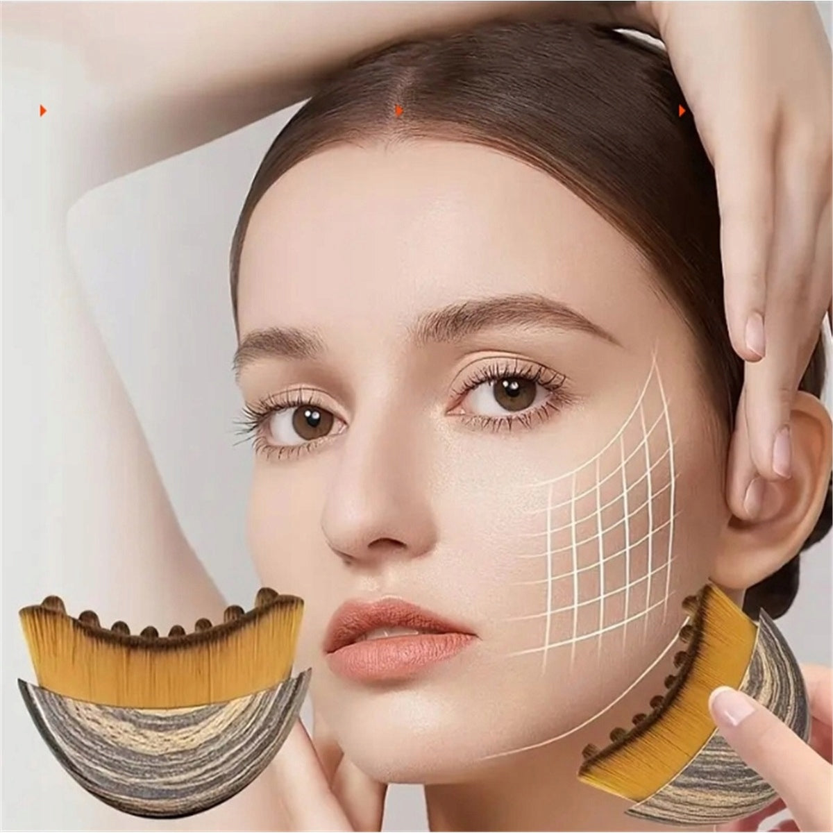 2X Face Massage Brush Natural FACE LIFTING LASH BROW Packaging status original