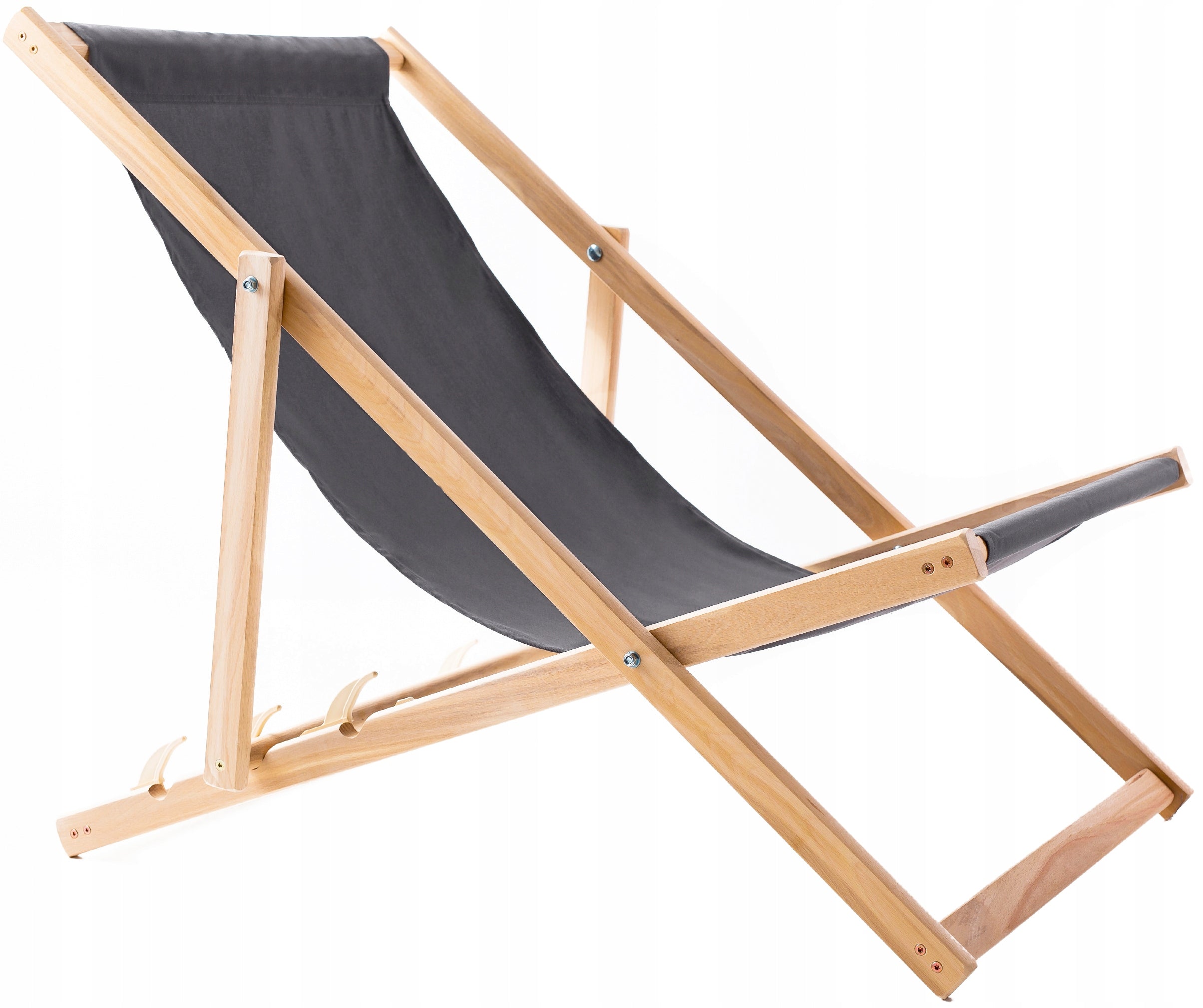 2X GARDEN BEACH CHAIR WOODEN FOLDING WOODOK DARK GRAY FABRIC Manufacturer code 2XL77021078