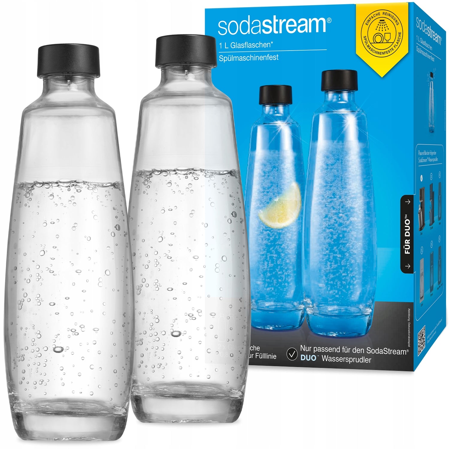 2X GLASS SODASTREAM DUO SATURATOR BOTTLE