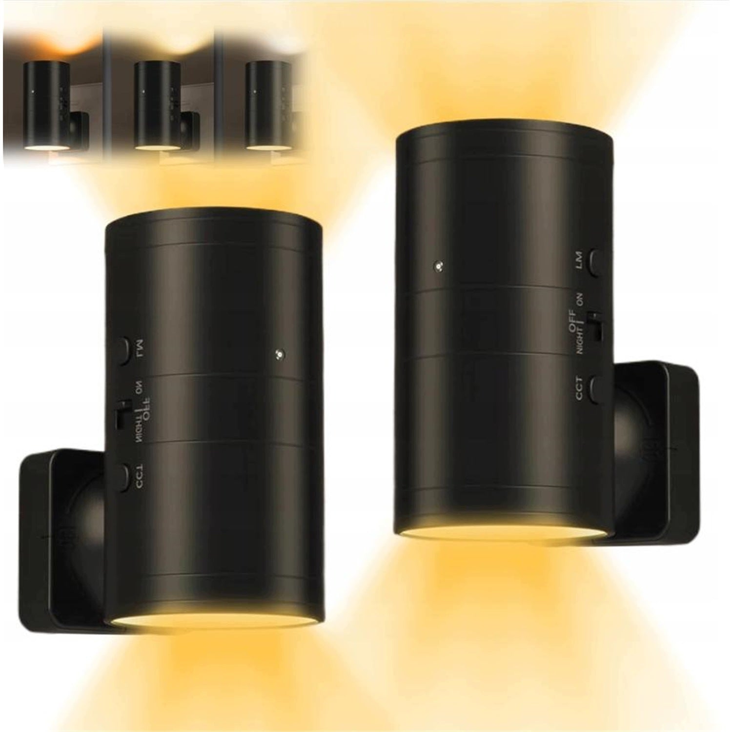2X NIGHT WALL LAMP FOR 3W OUTLET ENERGY EFFICIENT LED DUSK SENSOR Packaging status original