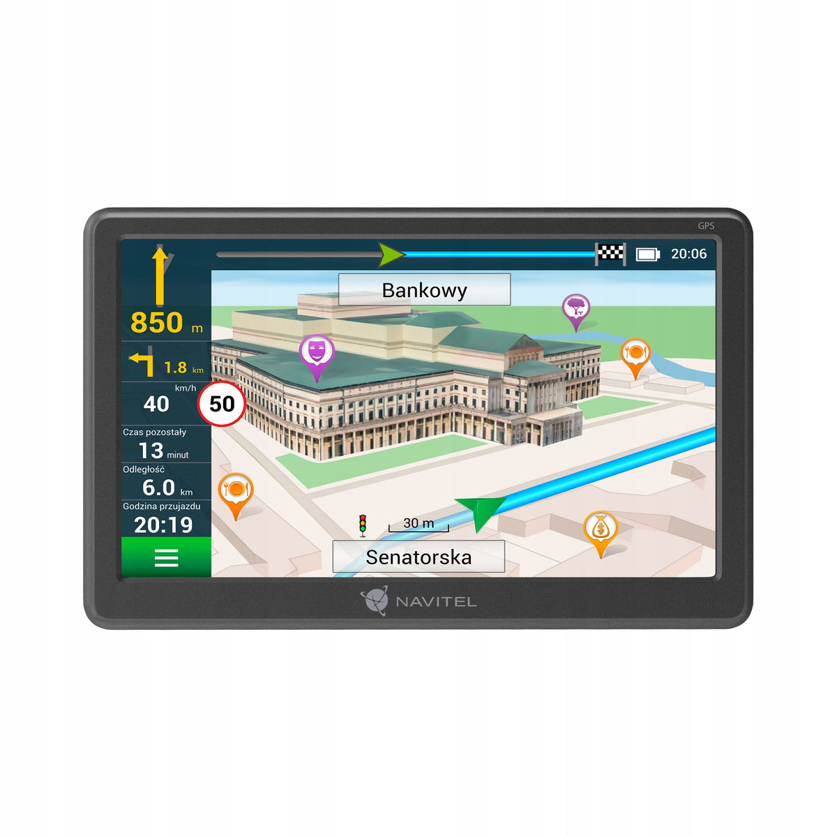 2X Navitel E707 Magnetic GPS Car Navigation Europe Live Time