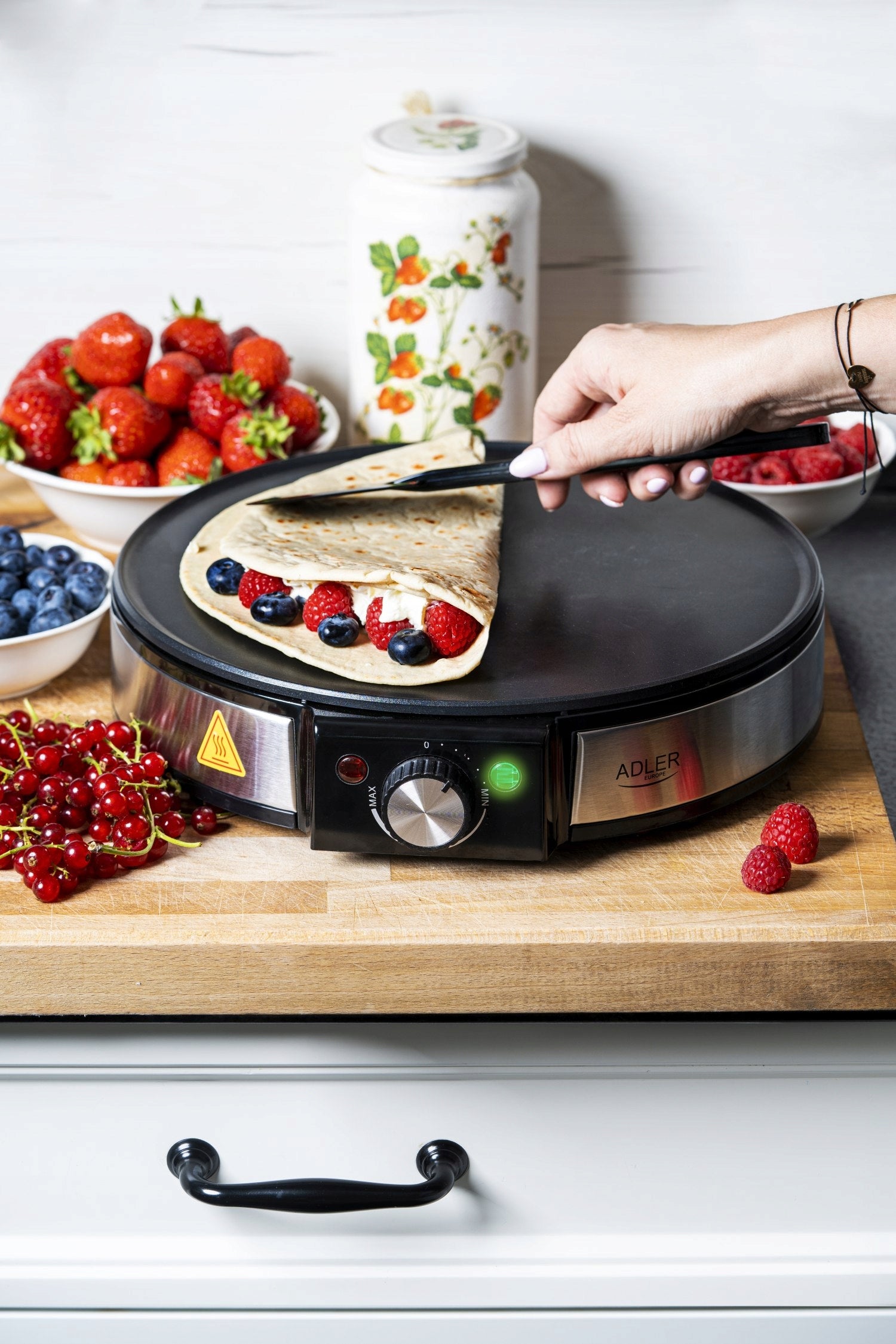 2X PANCAKE MAKER 30cm XXL 1600W NONSTICK ADLER Brand ADLER